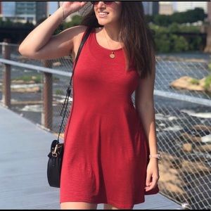 Red casual short dress